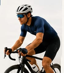 Ciclista em treino de estrada